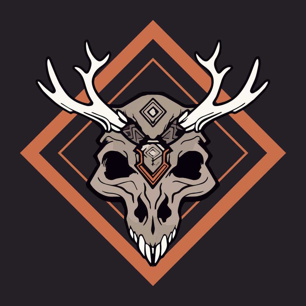 Shamans Skull Mask Vector Logo