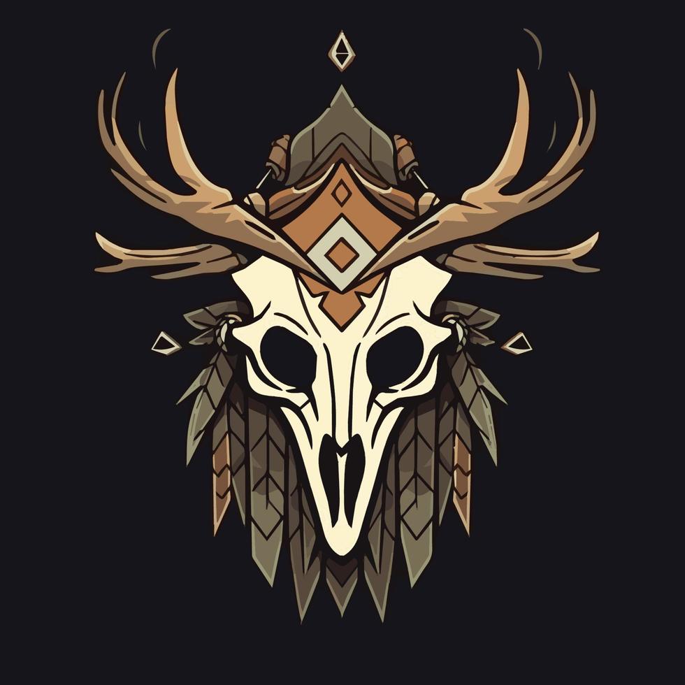 Shamans Skull Mask Vector Logo