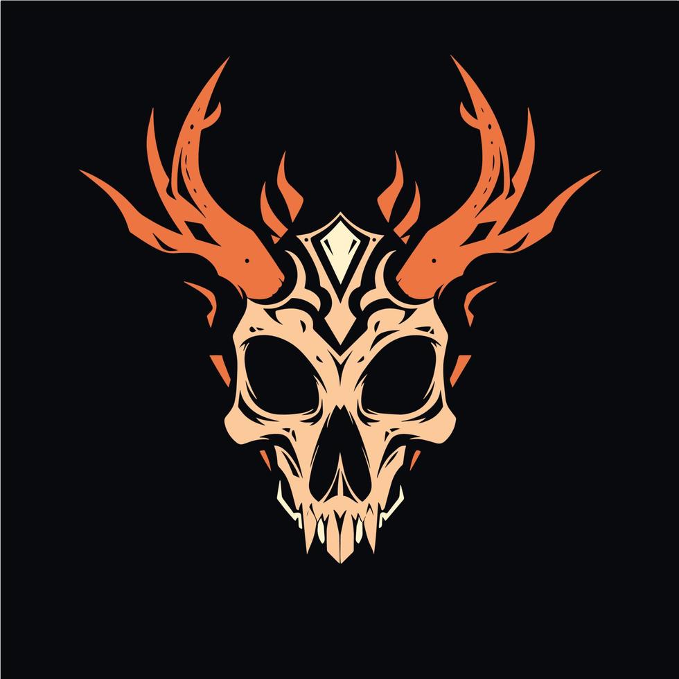 Shamans Skull Mask Vector Logo