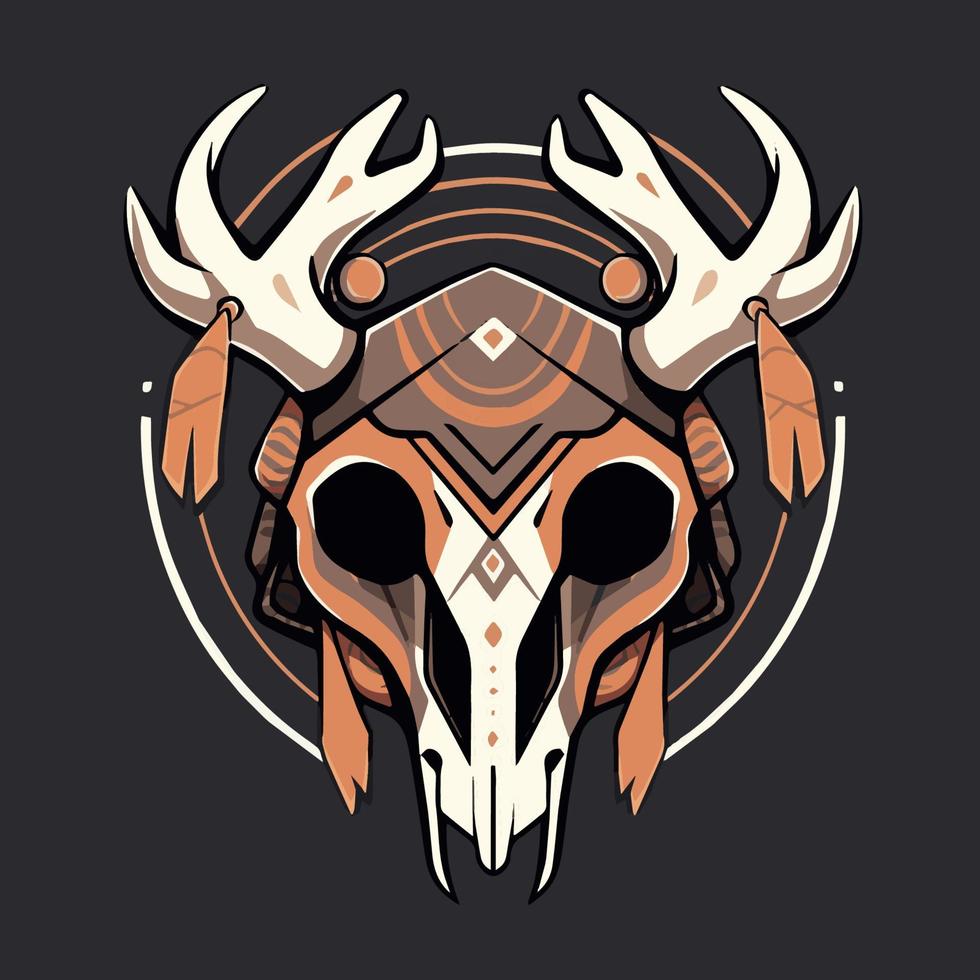 Shamans Skull Mask Vector Logo