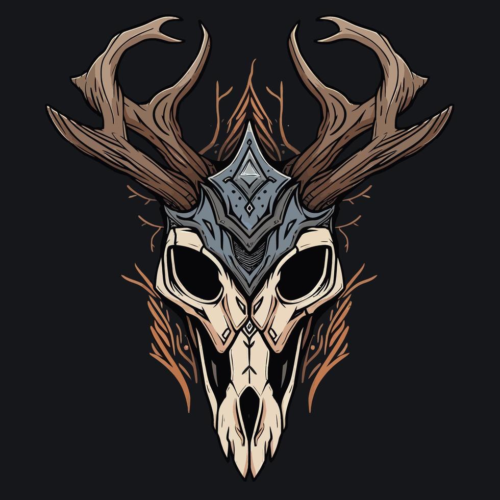 Shamans Skull Mask Vector Logo