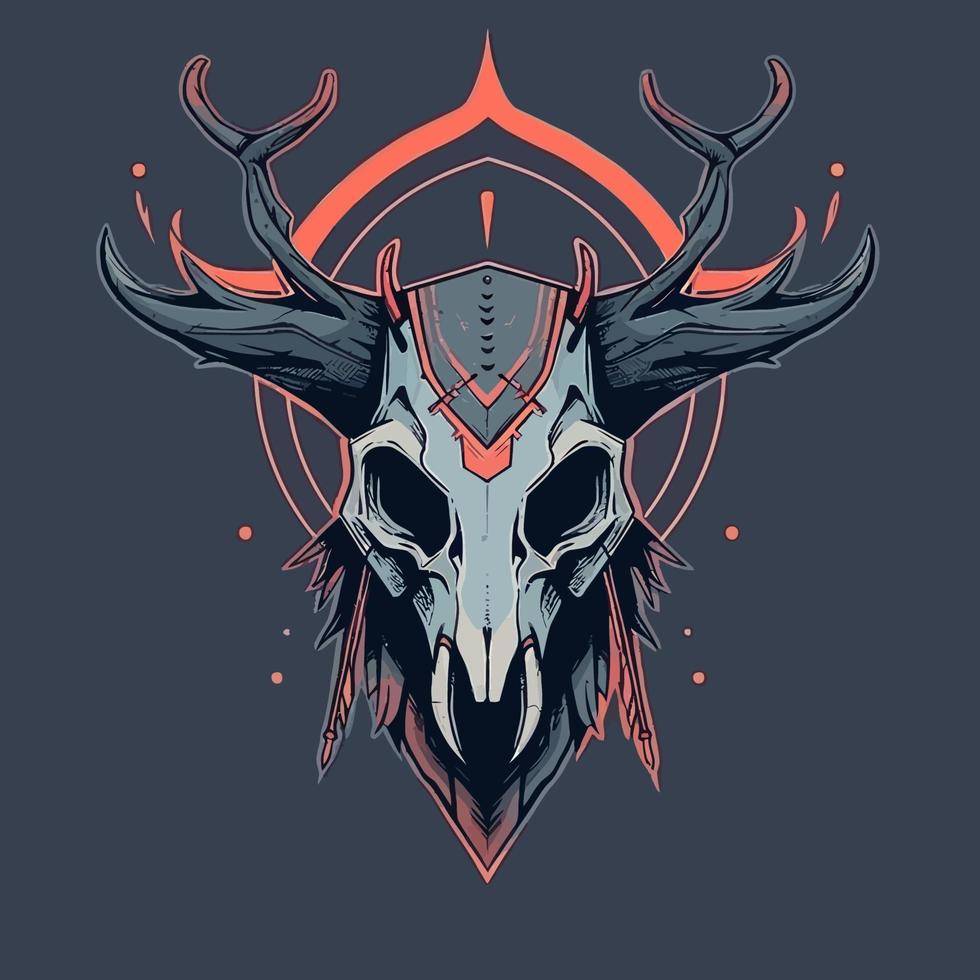 Shamans Skull Mask Vector Logo