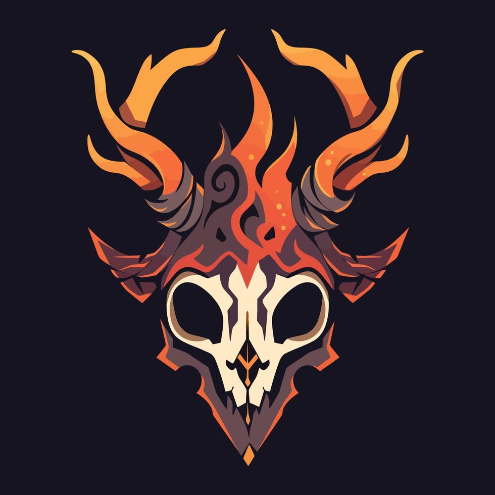 Shamans Skull Mask Vector Logo