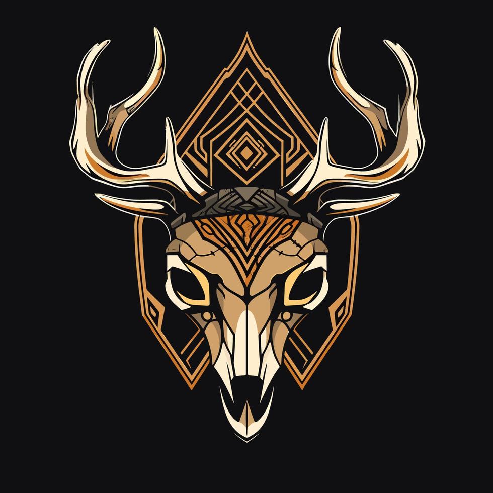 Shamans Skull Mask Vector Logo