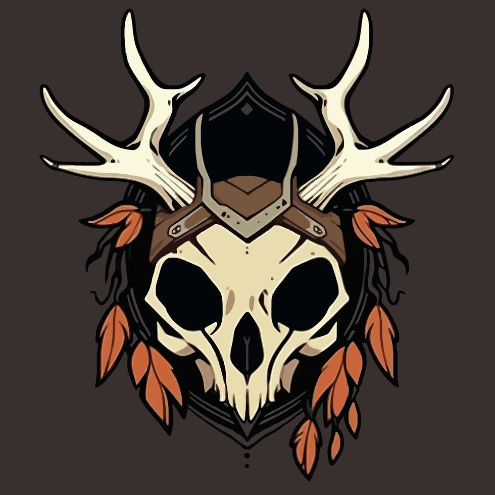 Shamans Skull Mask Vector Logo