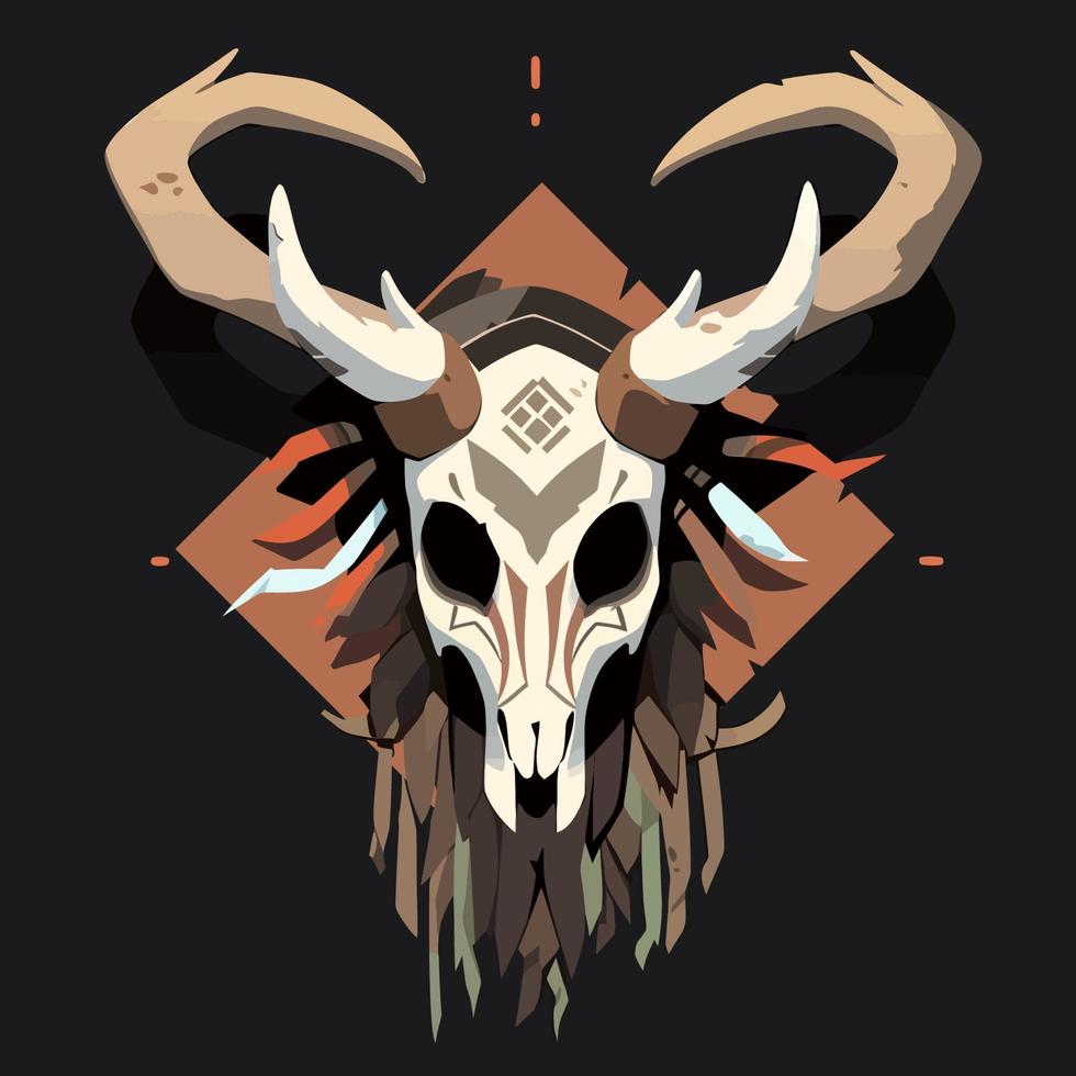 Shamans Skull Mask Vector Logo