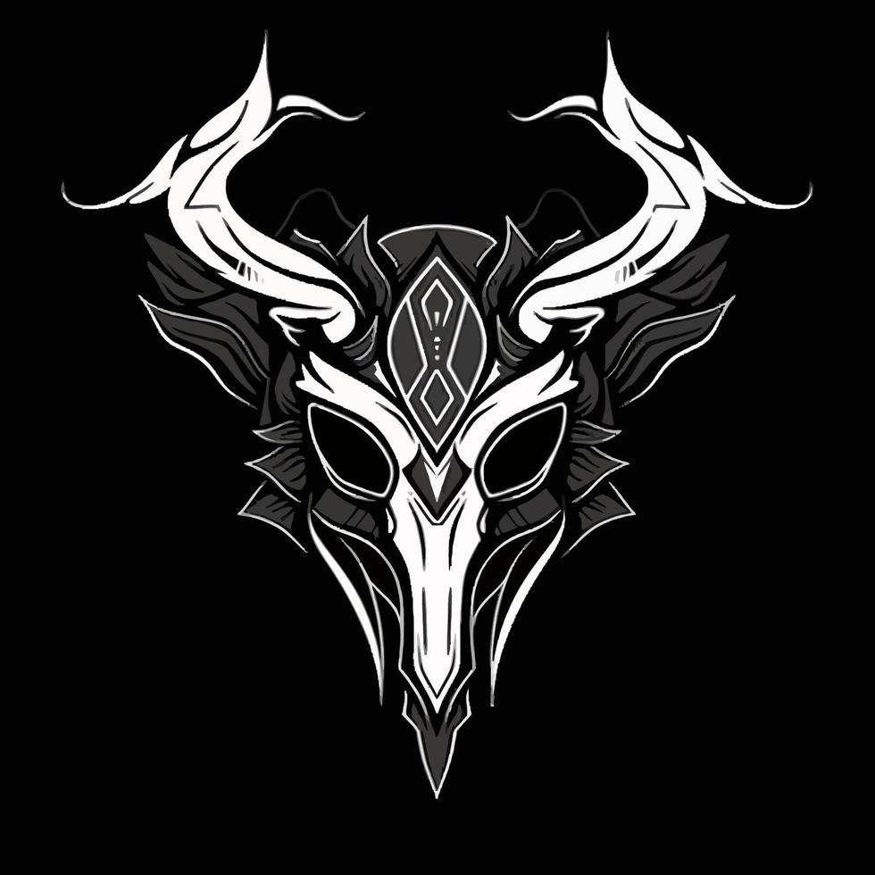 Shamans Skull Mask Vector Logo