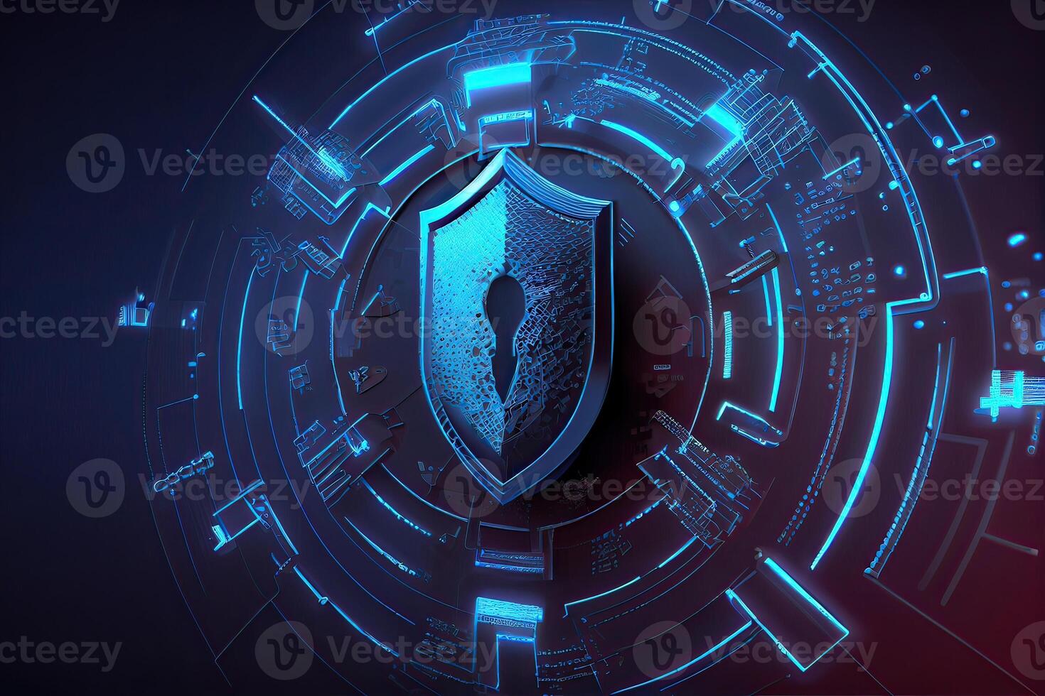 Cyber security and information or network protection. Future cyber technology web services for business and internet project. photo