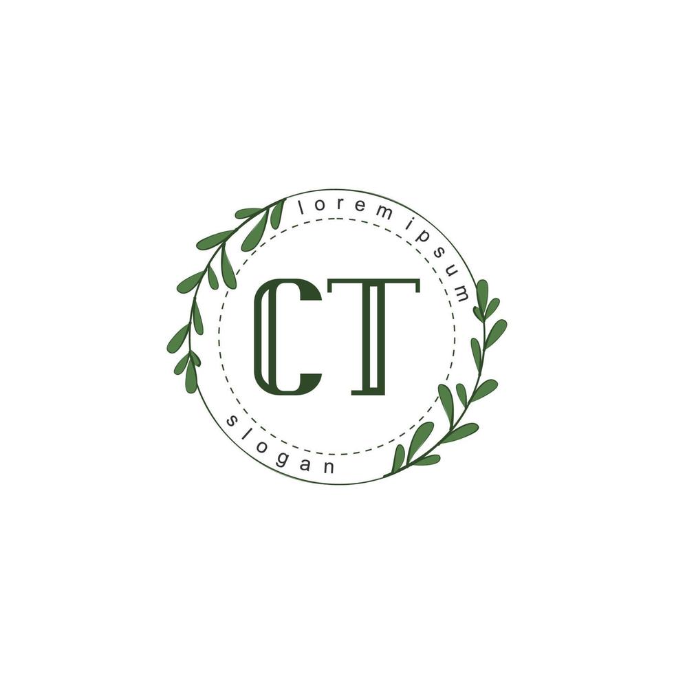 CT Initial beauty floral logo template vector