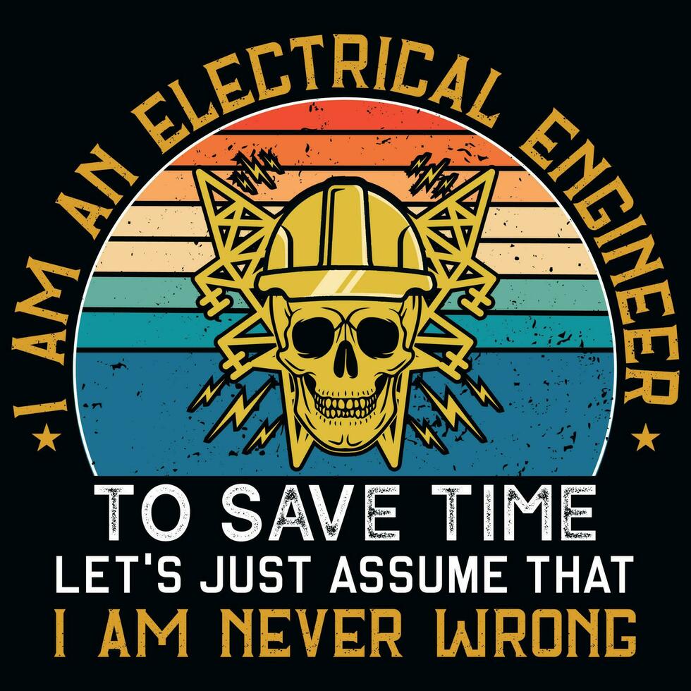 Electrician graphics tshirt design vector