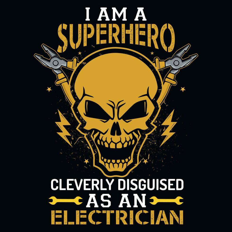 Electrician tshirt design vector