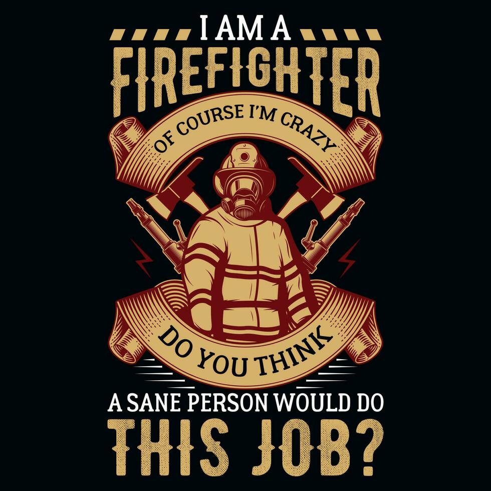 Firefighter tshirt design vector