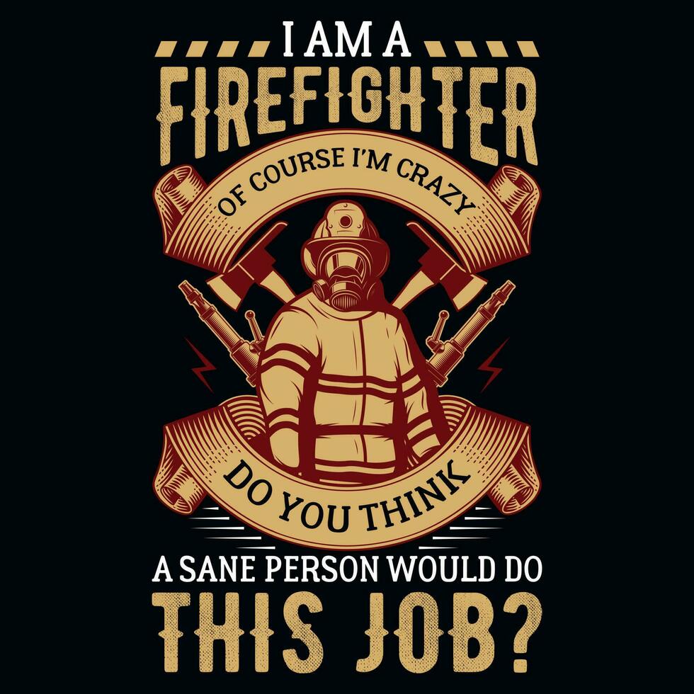 diseño de camiseta de bombero vector