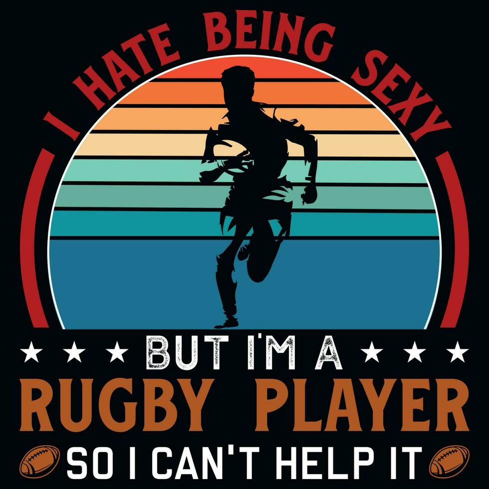 Rugby playing tshirt design vector