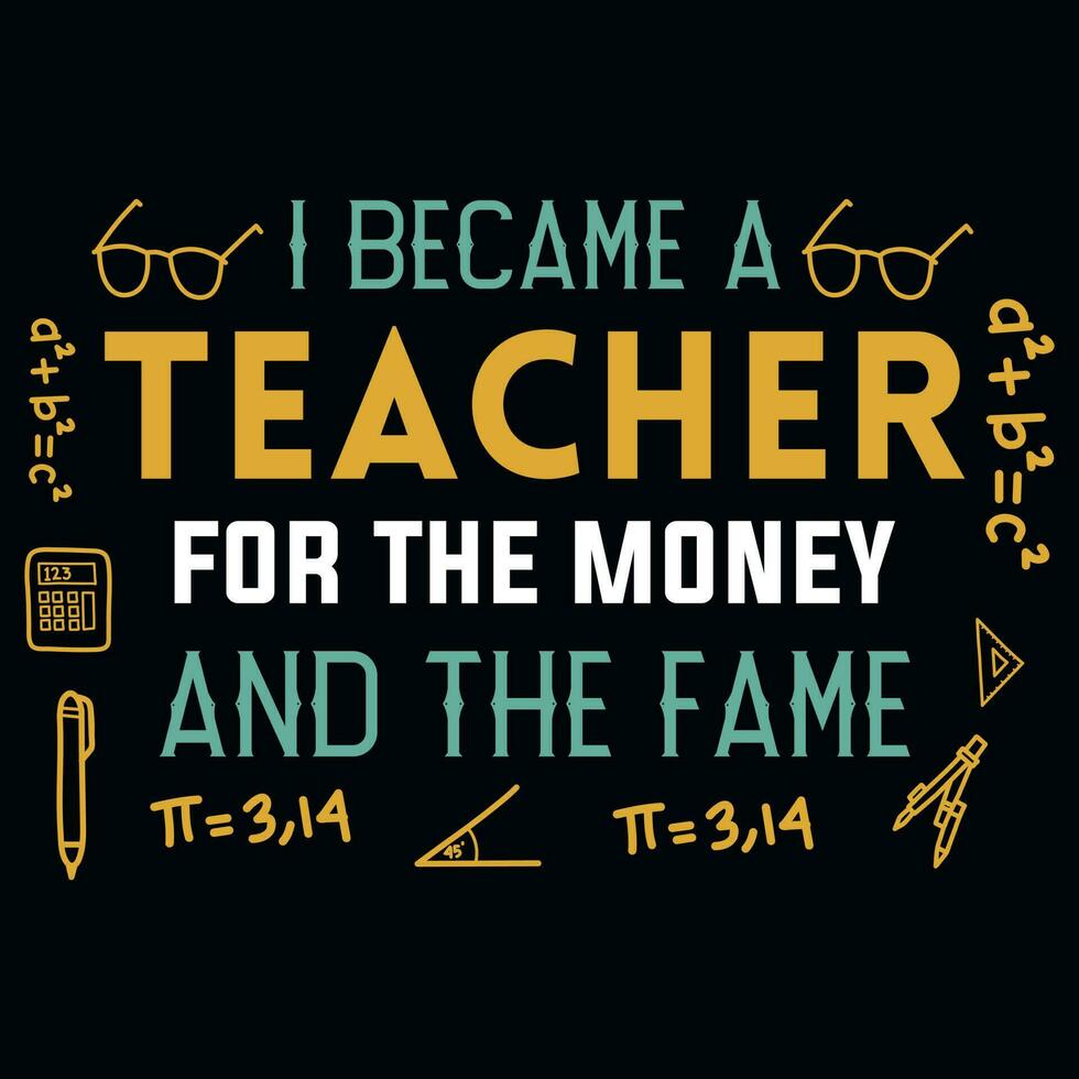 Elementary school teaching tshirt design vector