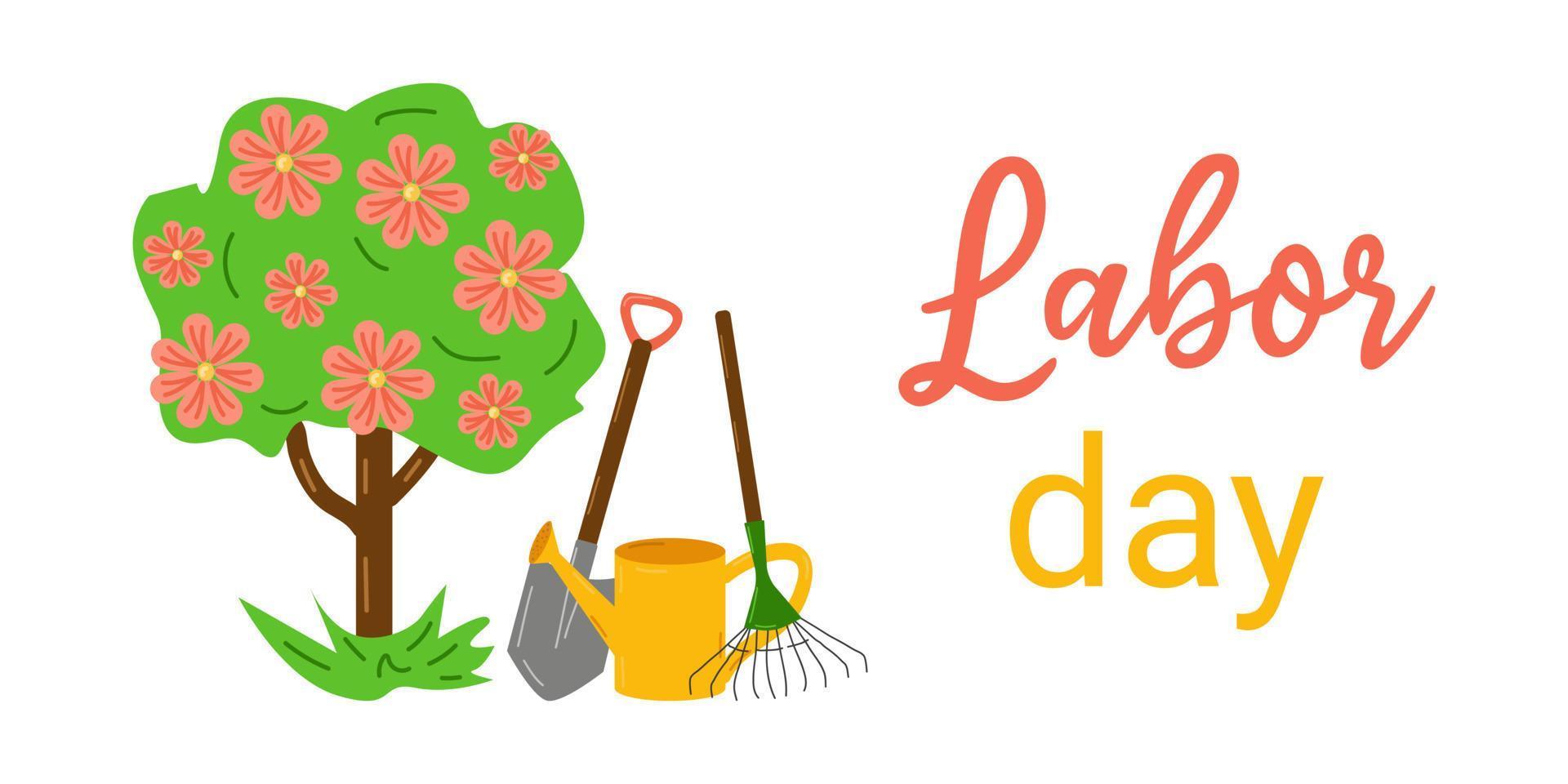 contento labor día día festivo. texto para carteles vector