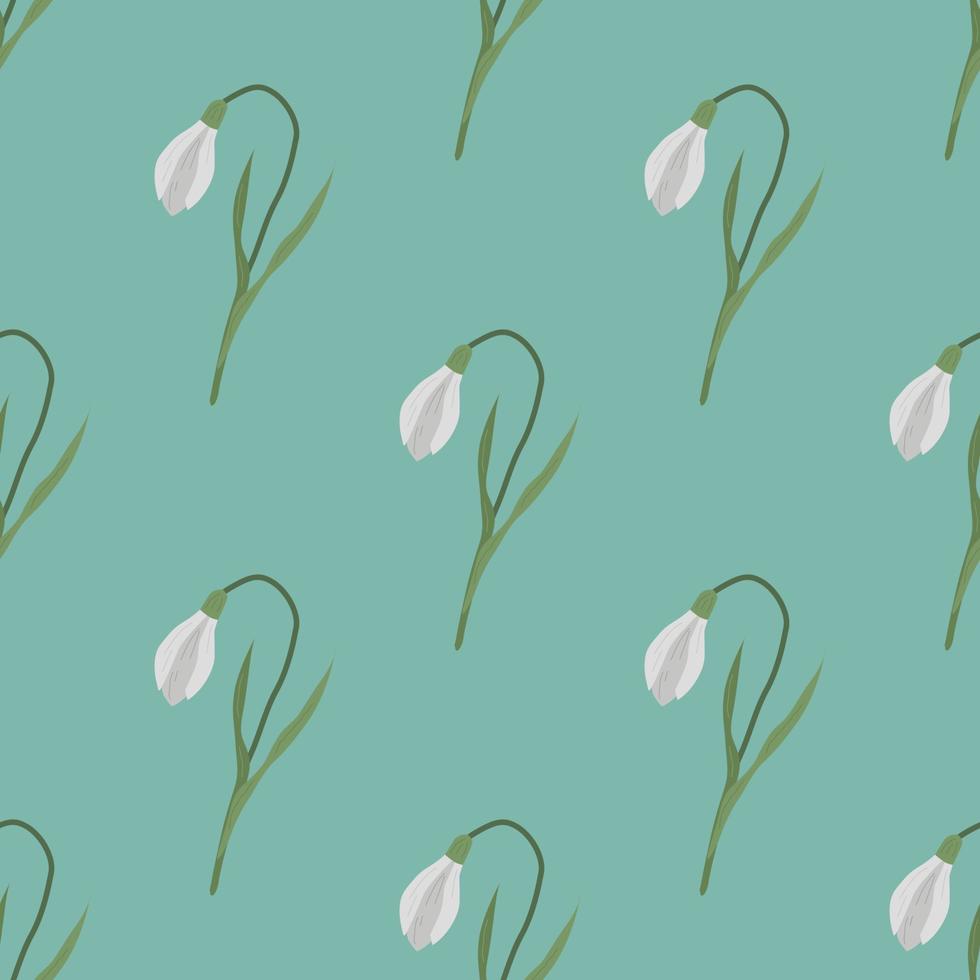 Seamless pattern with spring flowers and snowdrops vector