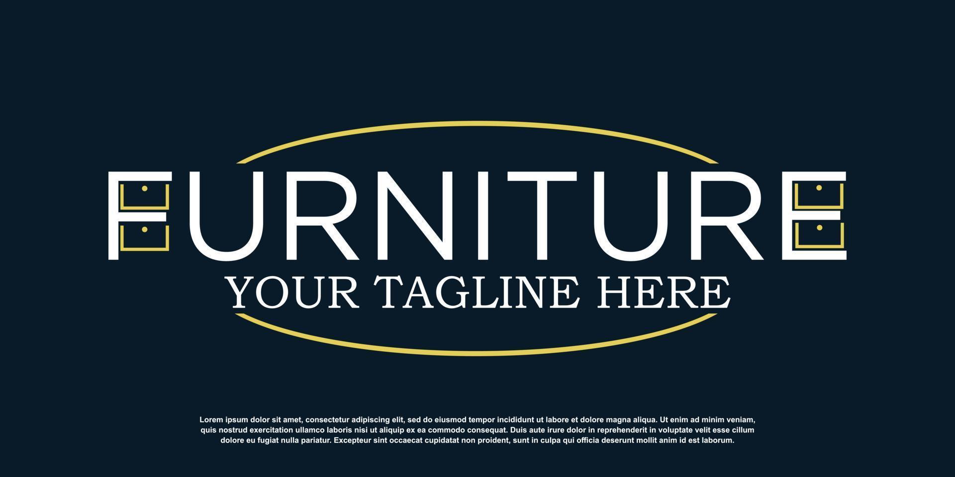 furniture logo design template wuth creative concept premium vector