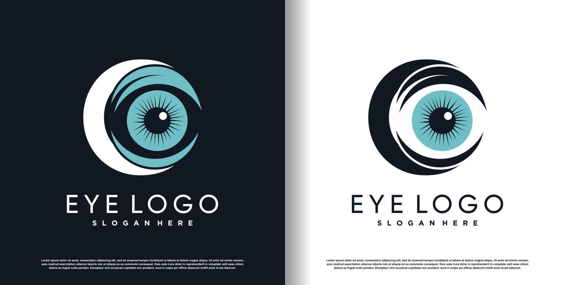 inicial letra C logo diseño modelo con ojo concepto prima vector