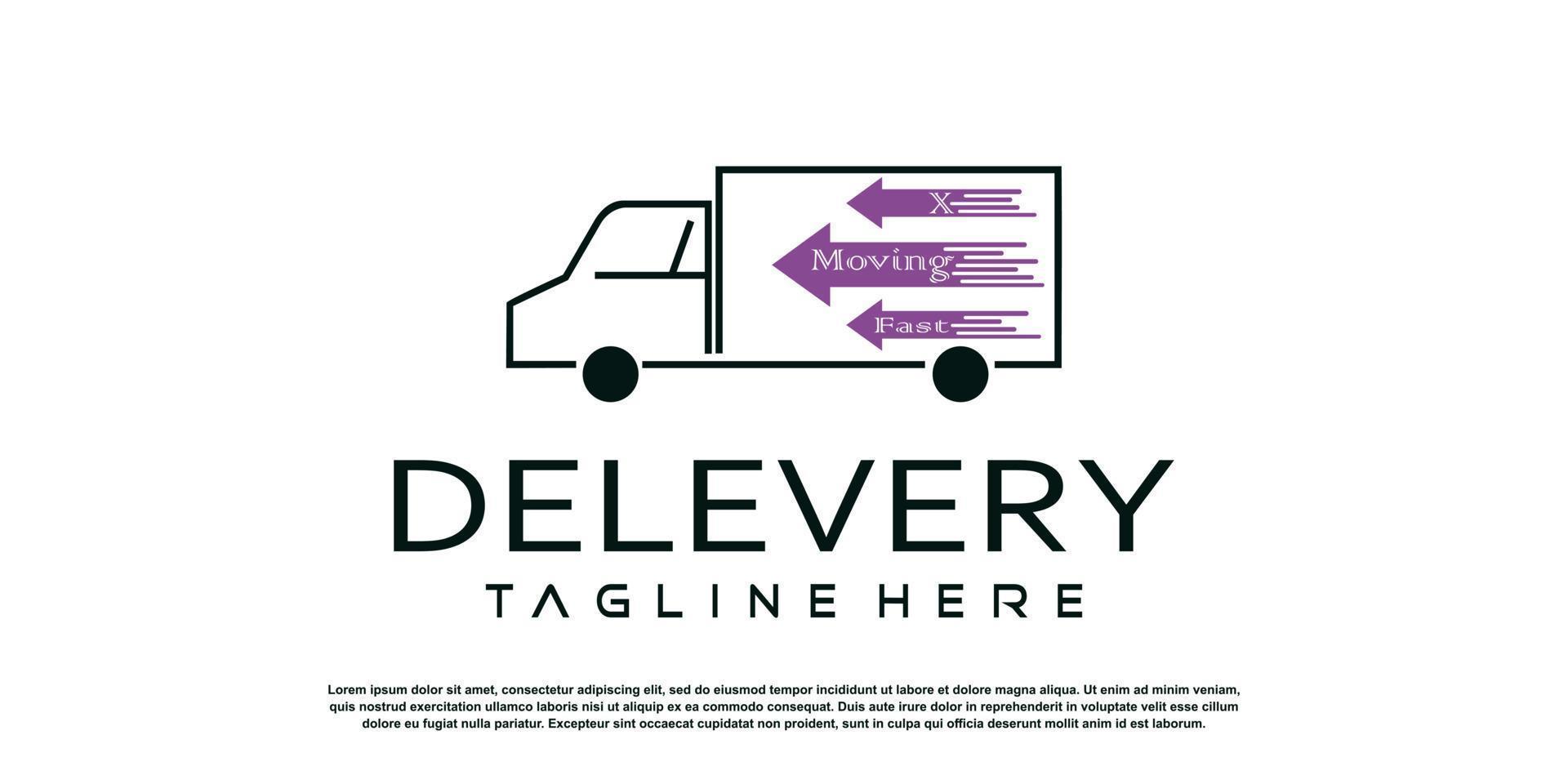 logistic logo design vector with creative concept premium vector