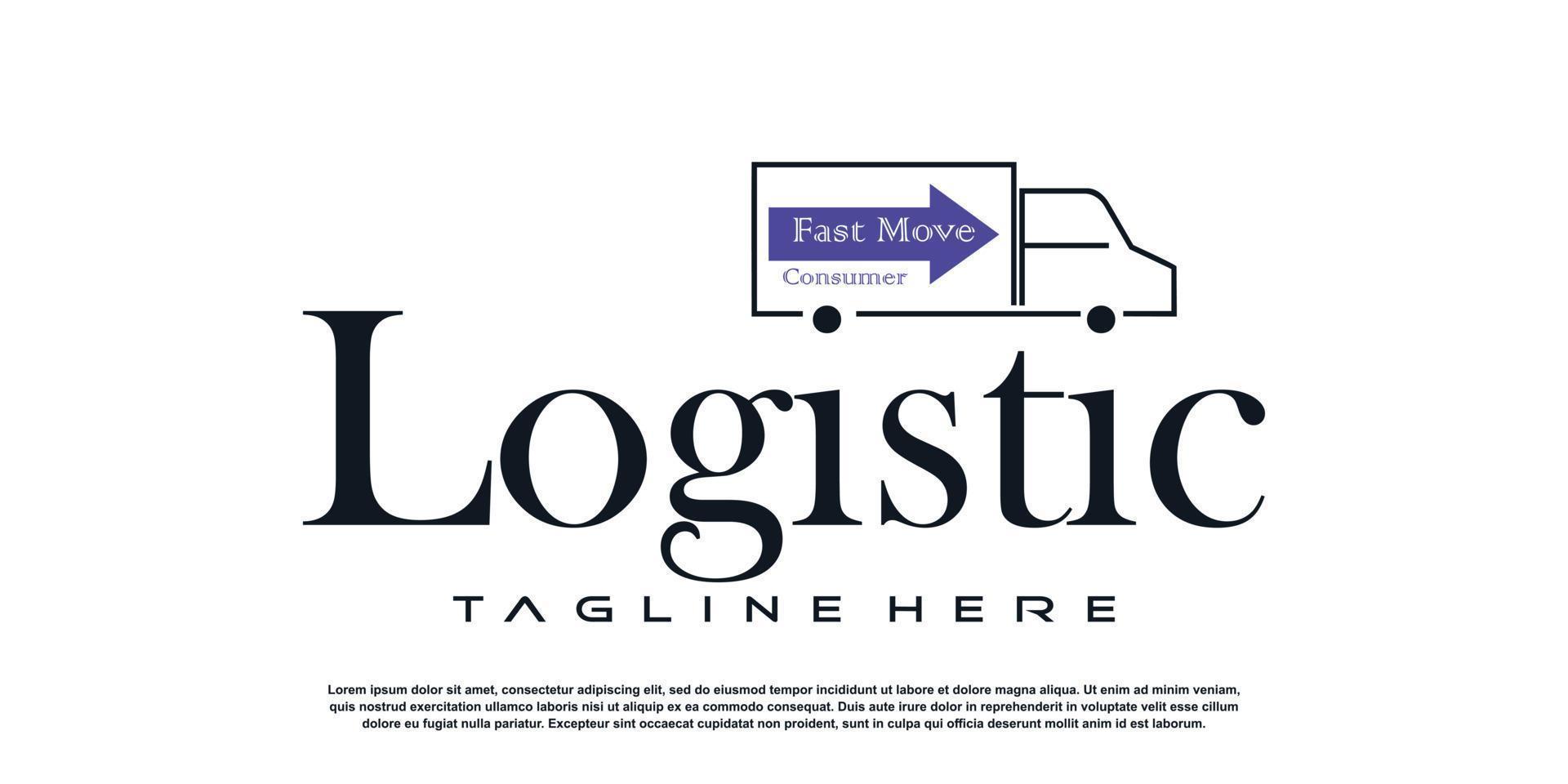 logistic logo design vector with creative concept premium vector