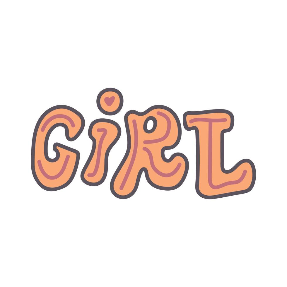 Girl quote hand drawn lettering in vector. vector