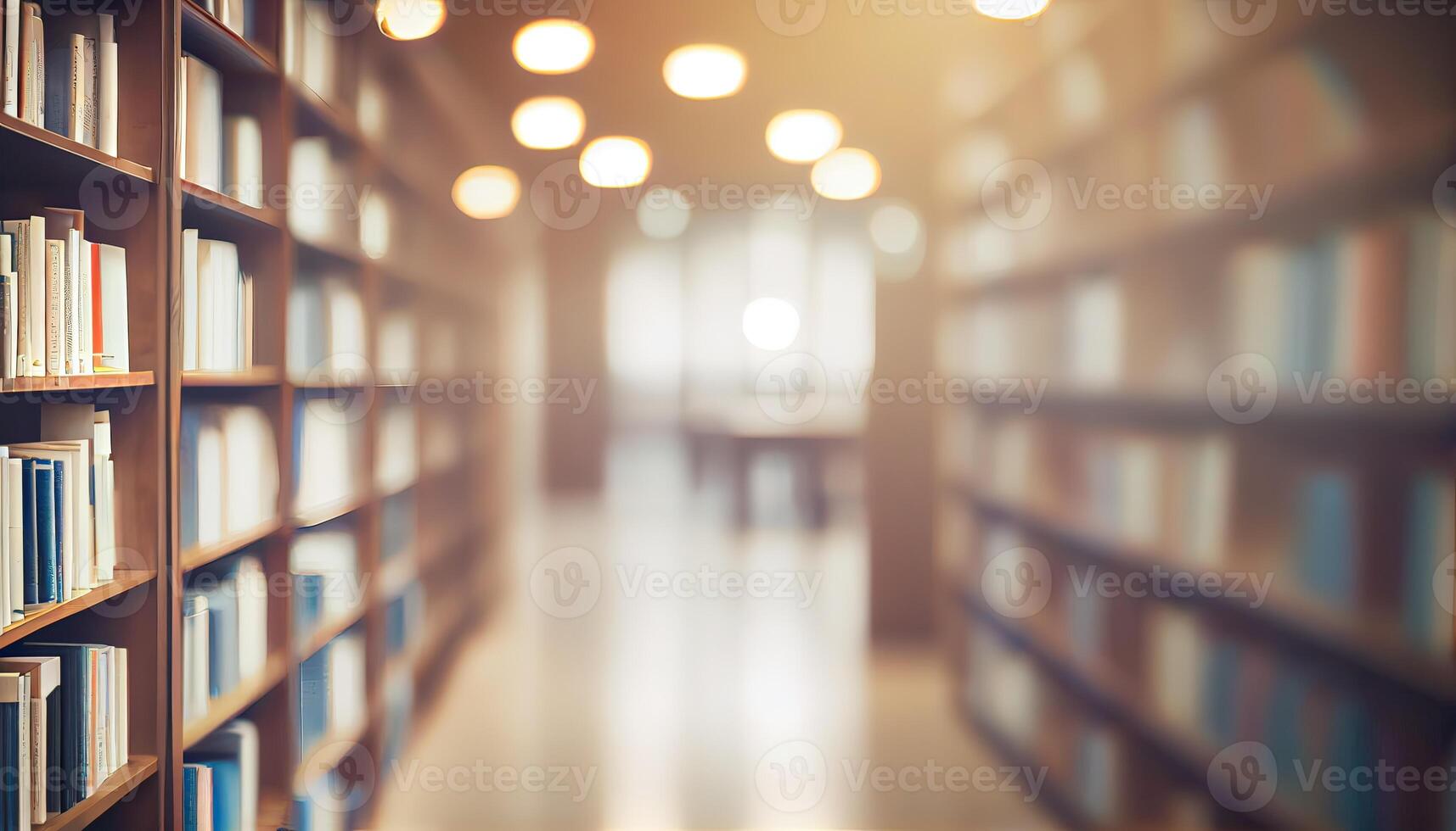 resumen borroso público biblioteca interior espacio. borroso habitación con estantería por desenfocado efecto. utilizar para antecedentes o fondo en resumen borroso negocio publico o educación conceptos. generativo ai foto