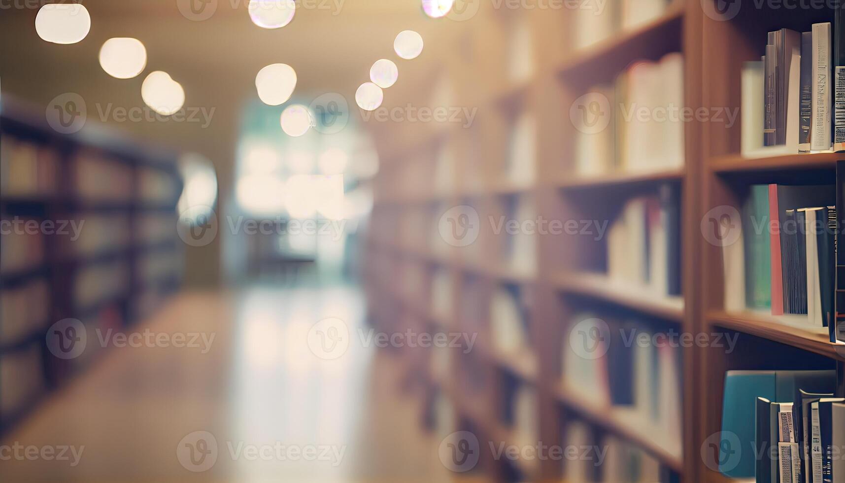 Abstract blurred public library interior space. blurry room with bookshelves by defocused effect. use for background or backdrop in Abstract blurred publicbusiness or education concepts. photo