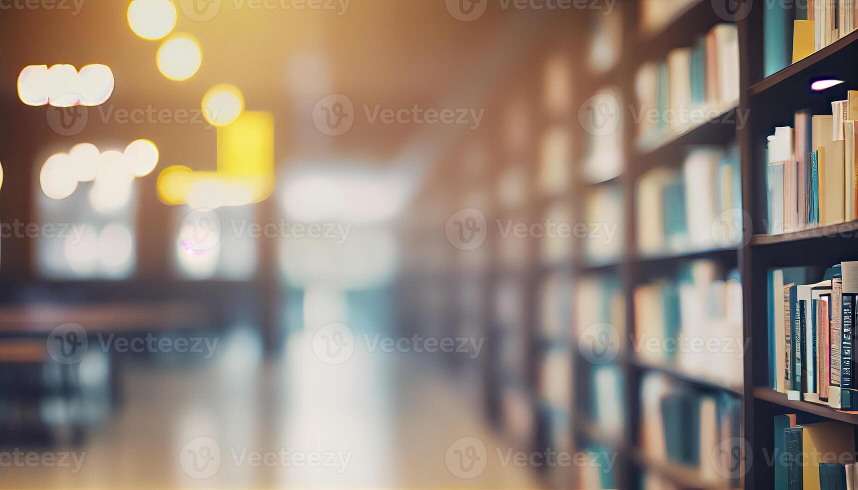 Abstract blurred public library interior space. blurry room with bookshelves by defocused effect. use for background or backdrop in Abstract blurred publicbusiness or education concepts. photo