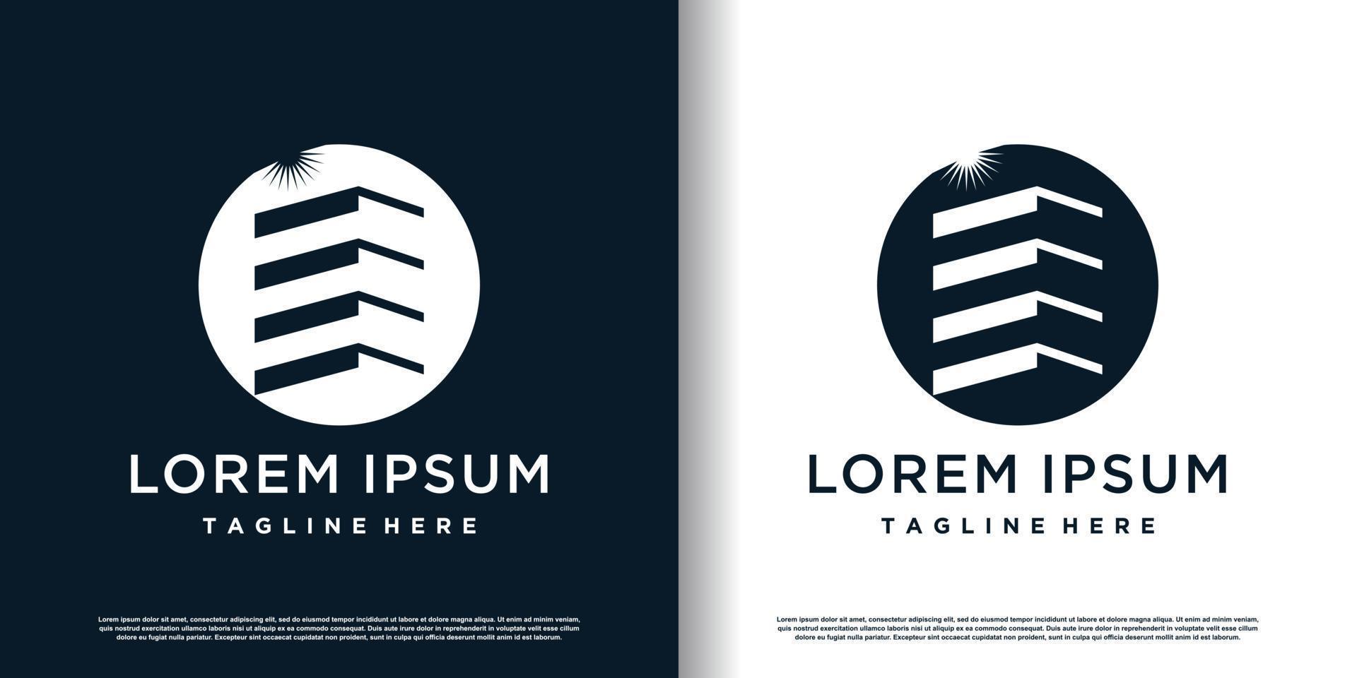 building logo design with creative concept premium vector