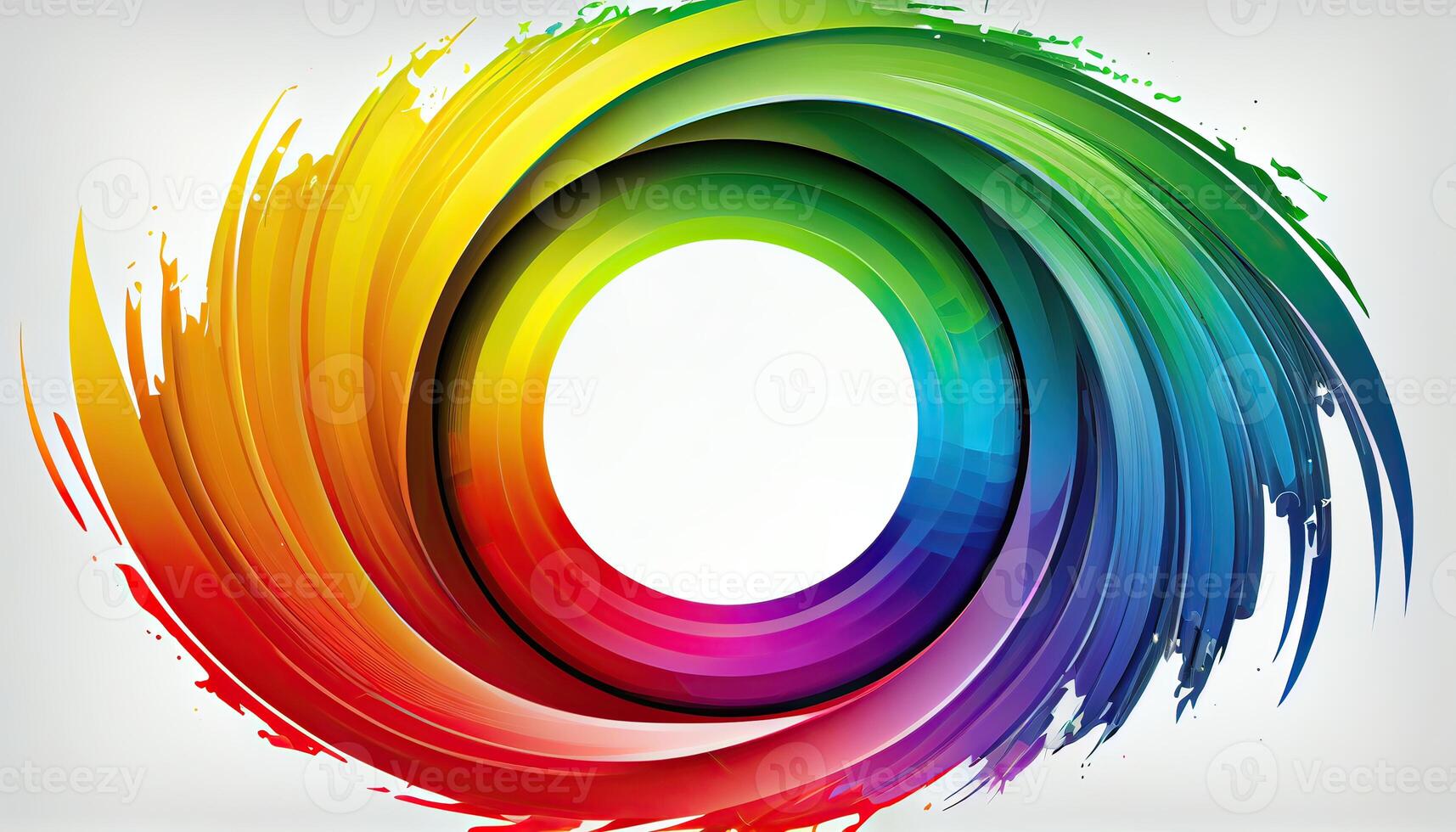 illustration watercolor circle frame in rainbow colors.,background for card,invitation and other.Holi background.Background of vivid rainbow colored. photo