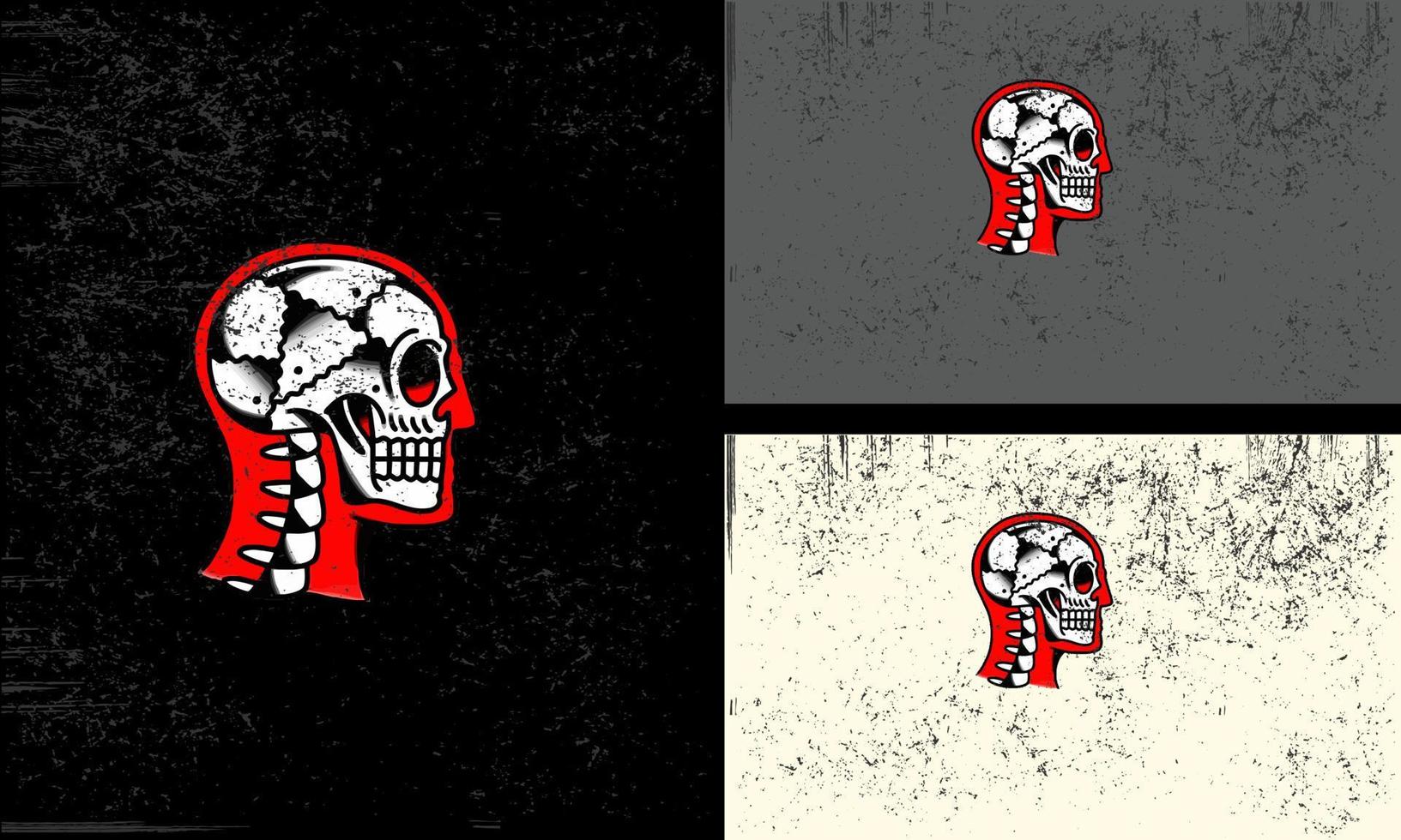 head skull view side vector mascot design