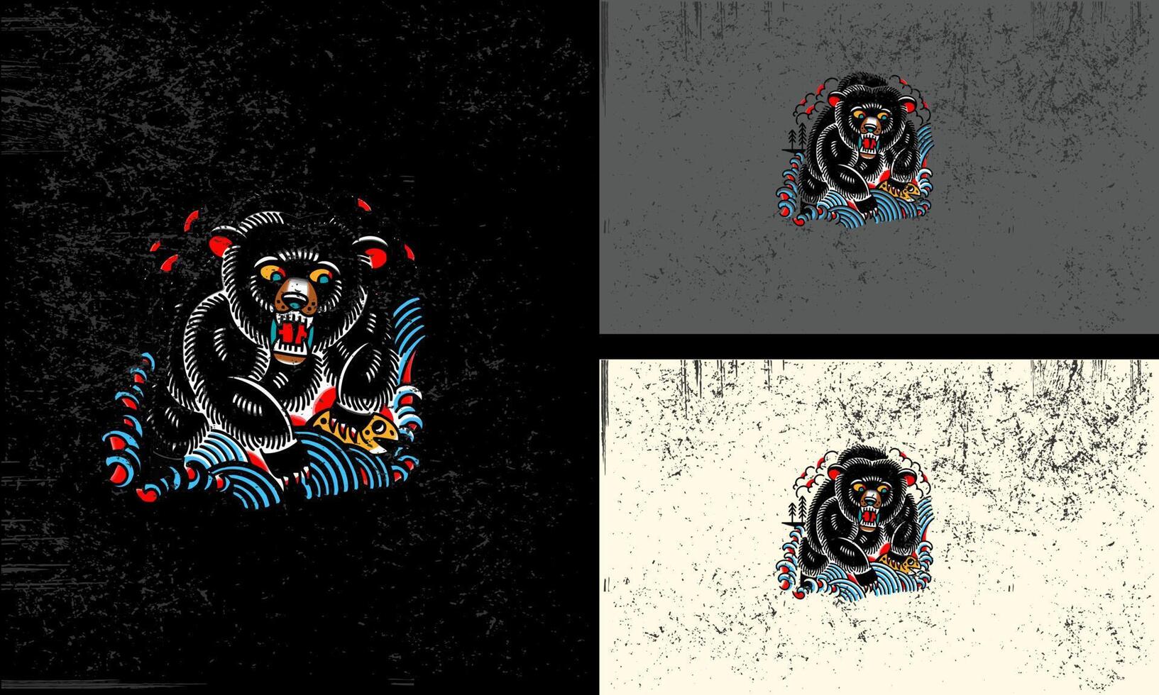 bear angry vector illustration mascot design