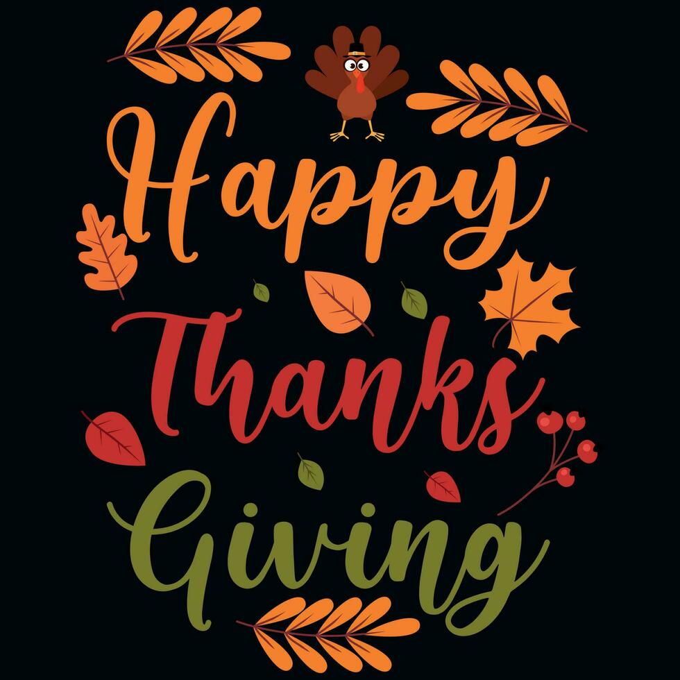 Thanksgiving typography tshirt design vector