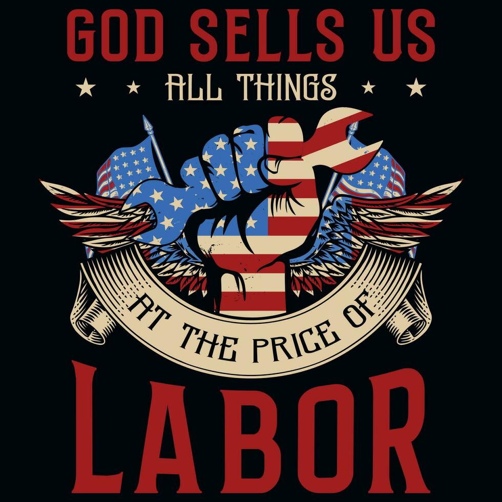 Labor day tshirt design vector