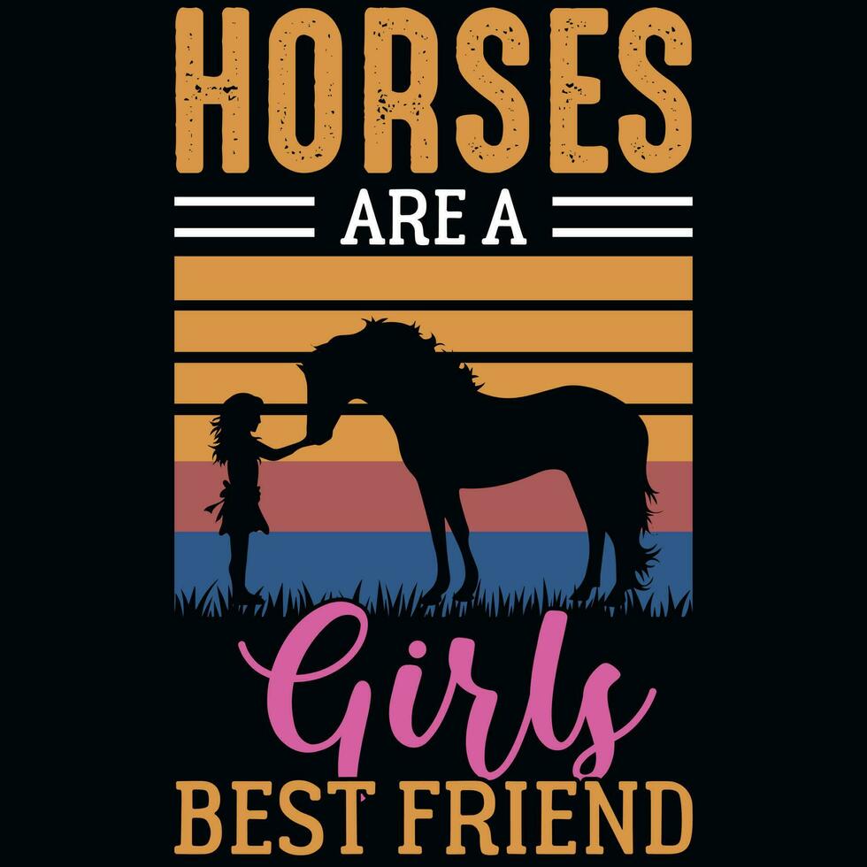 Girl loving horse tshirt design vector