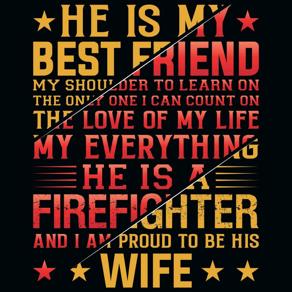 Firefighter typography tshirt design vector