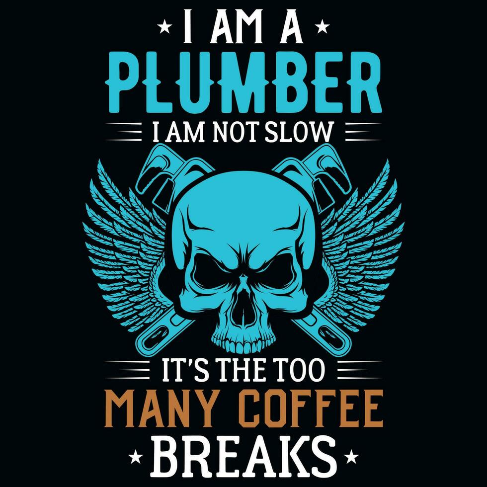 Plumber graphics tshirt design vector