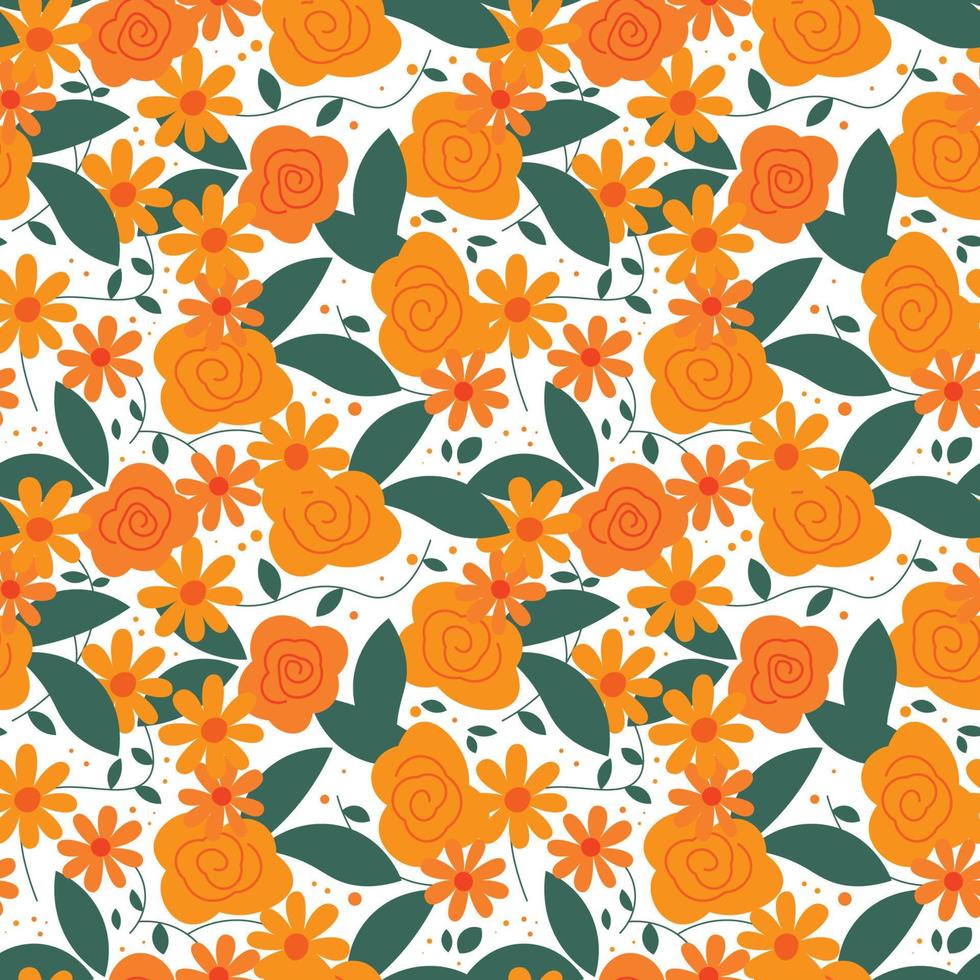 Floral shape seamless pattern. vector