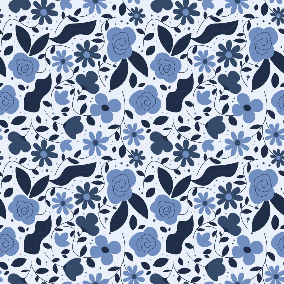 Floral shape seamless pattern. vector