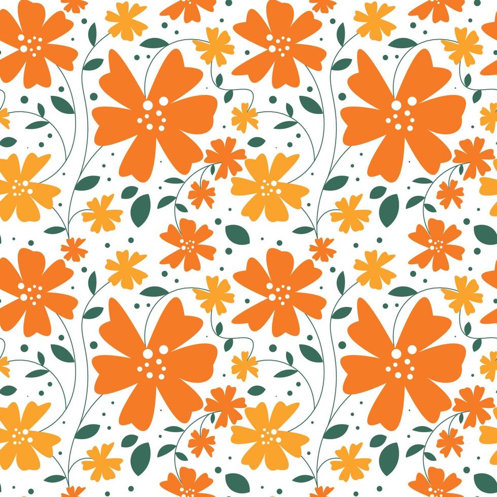 Floral shape seamless pattern. vector