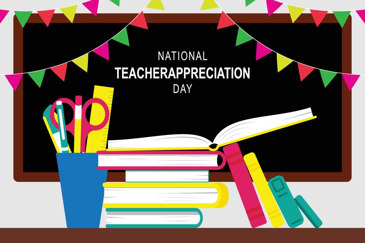 National Teacher Appreciation Day background. vector