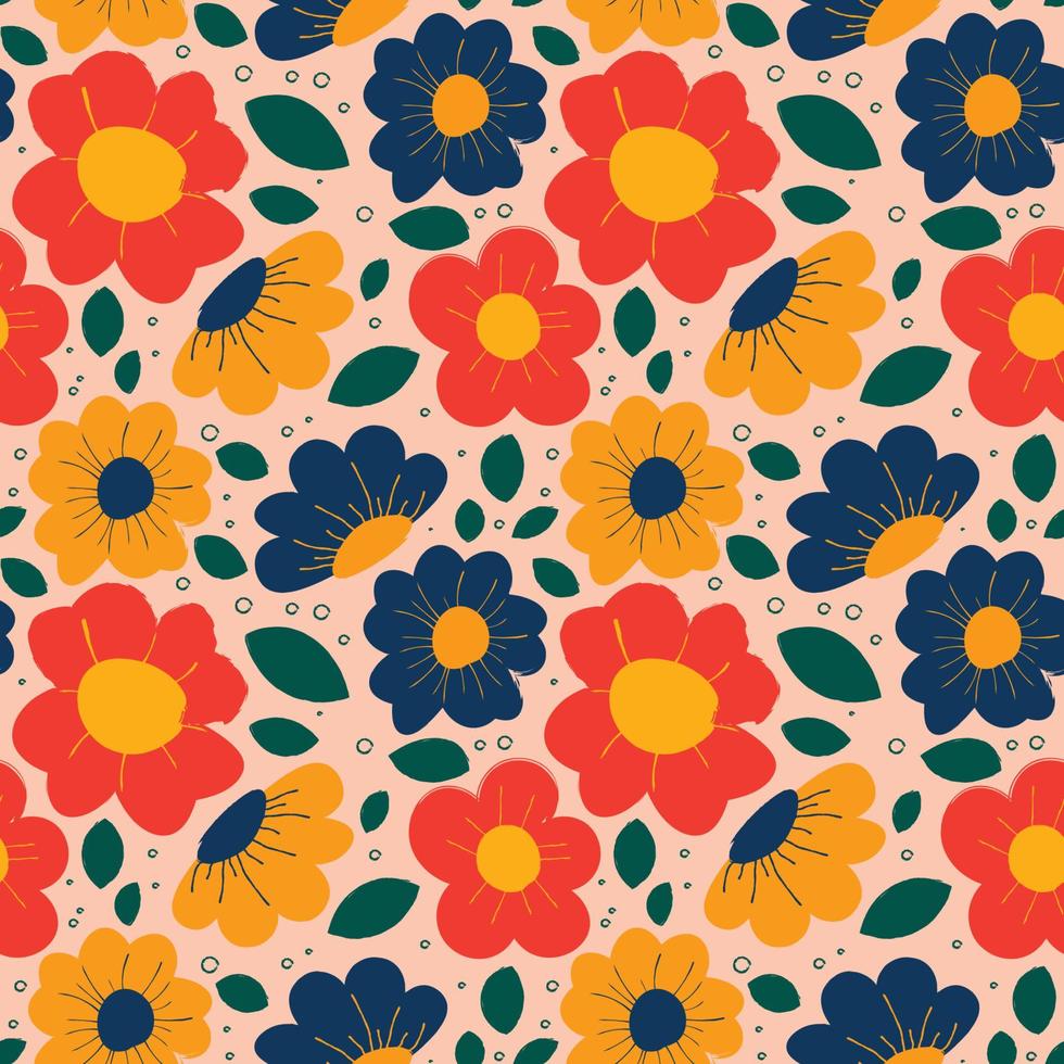 Floral shape seamless pattern. vector