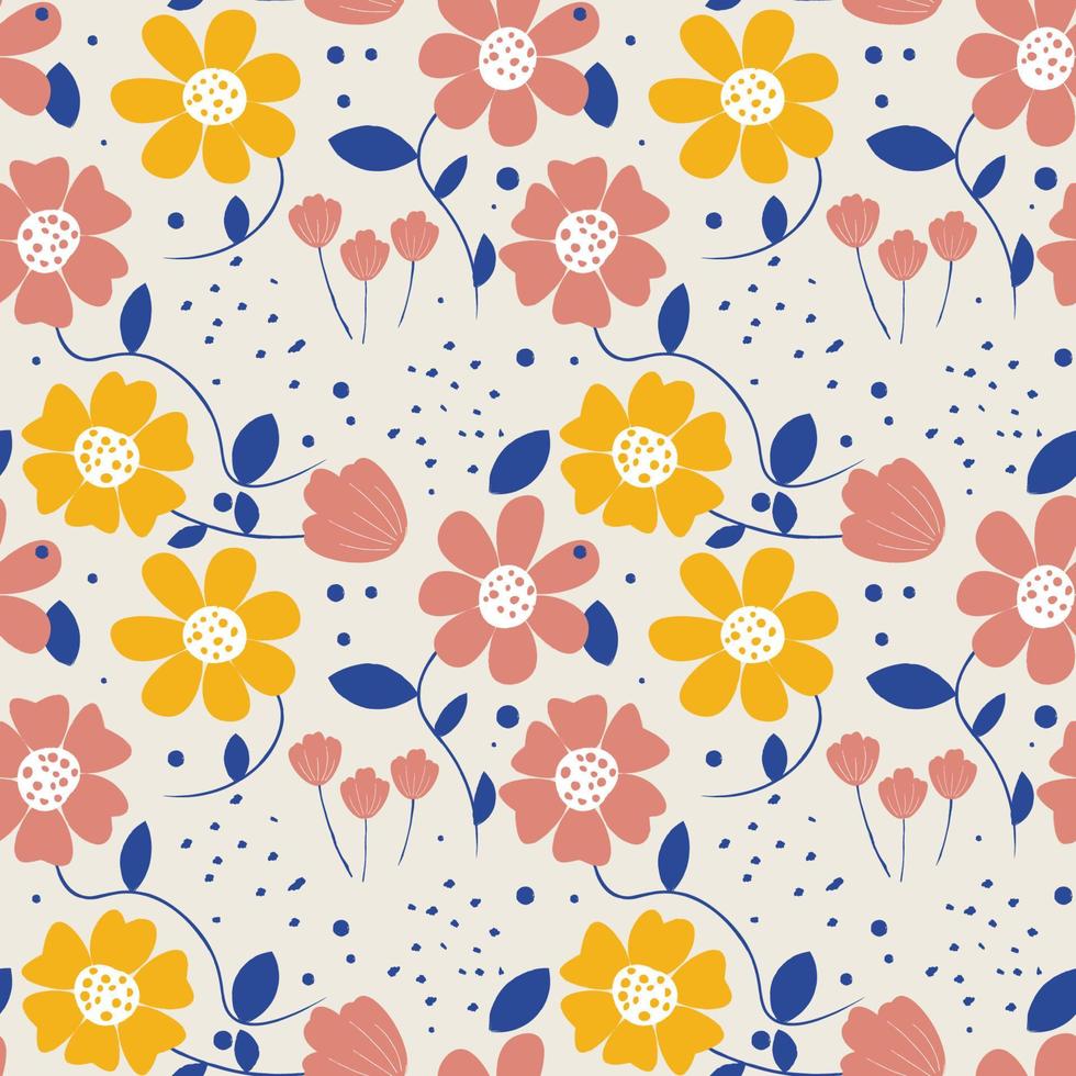 Floral shape seamless pattern. vector