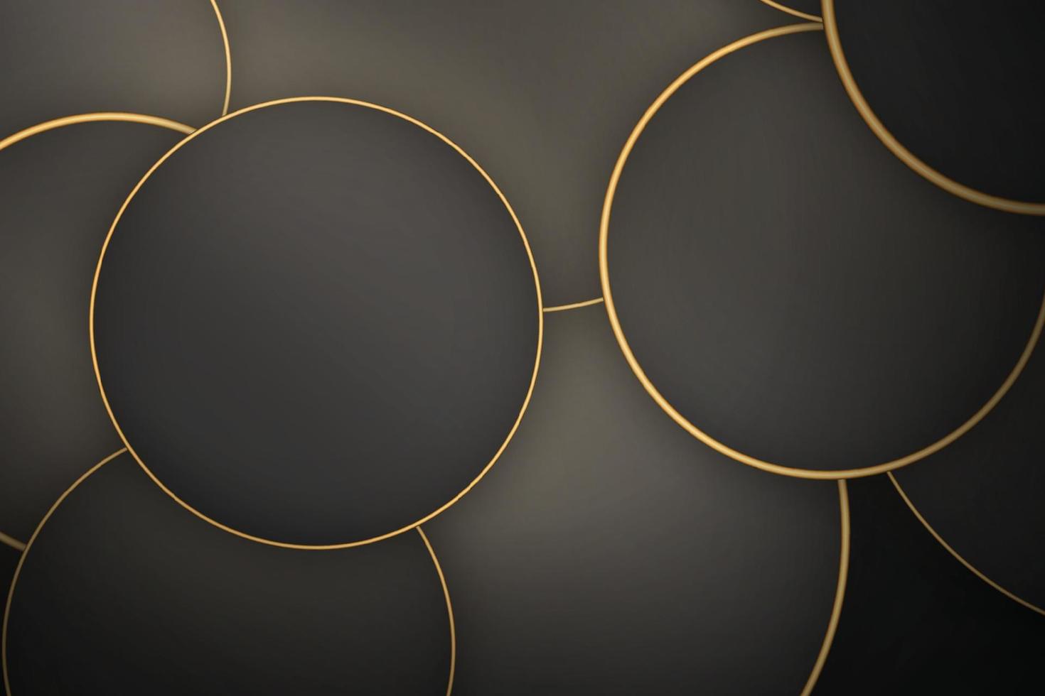 Dark circle with golden frame overlapping layer. vector