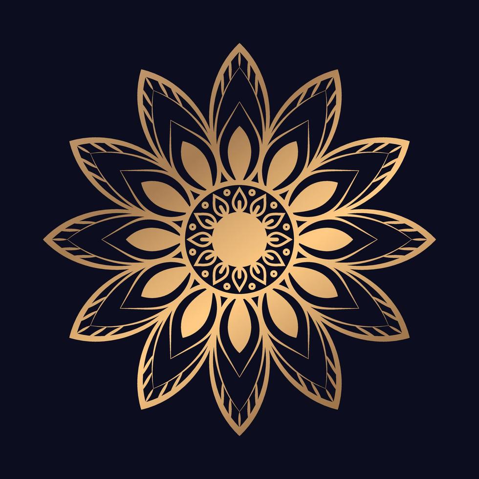 Gold color Luxury mandala background design vector logo icon illustration for print