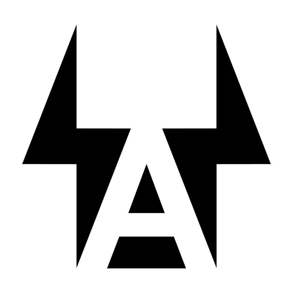 Logo letter a, lightning electric bolt, power energy letter a vector
