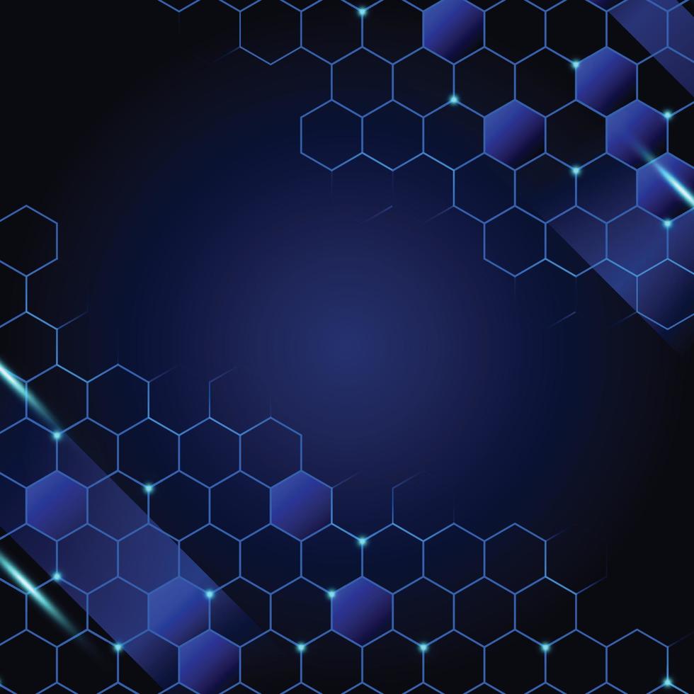 Blue digital honeycomb background. vector