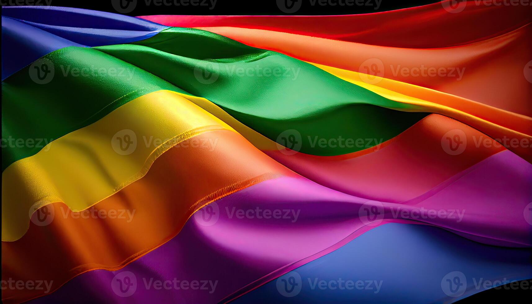 Rainbow flag. illustration. Waving colorful Rainbow flag. Detail of the rainbow flag. photo