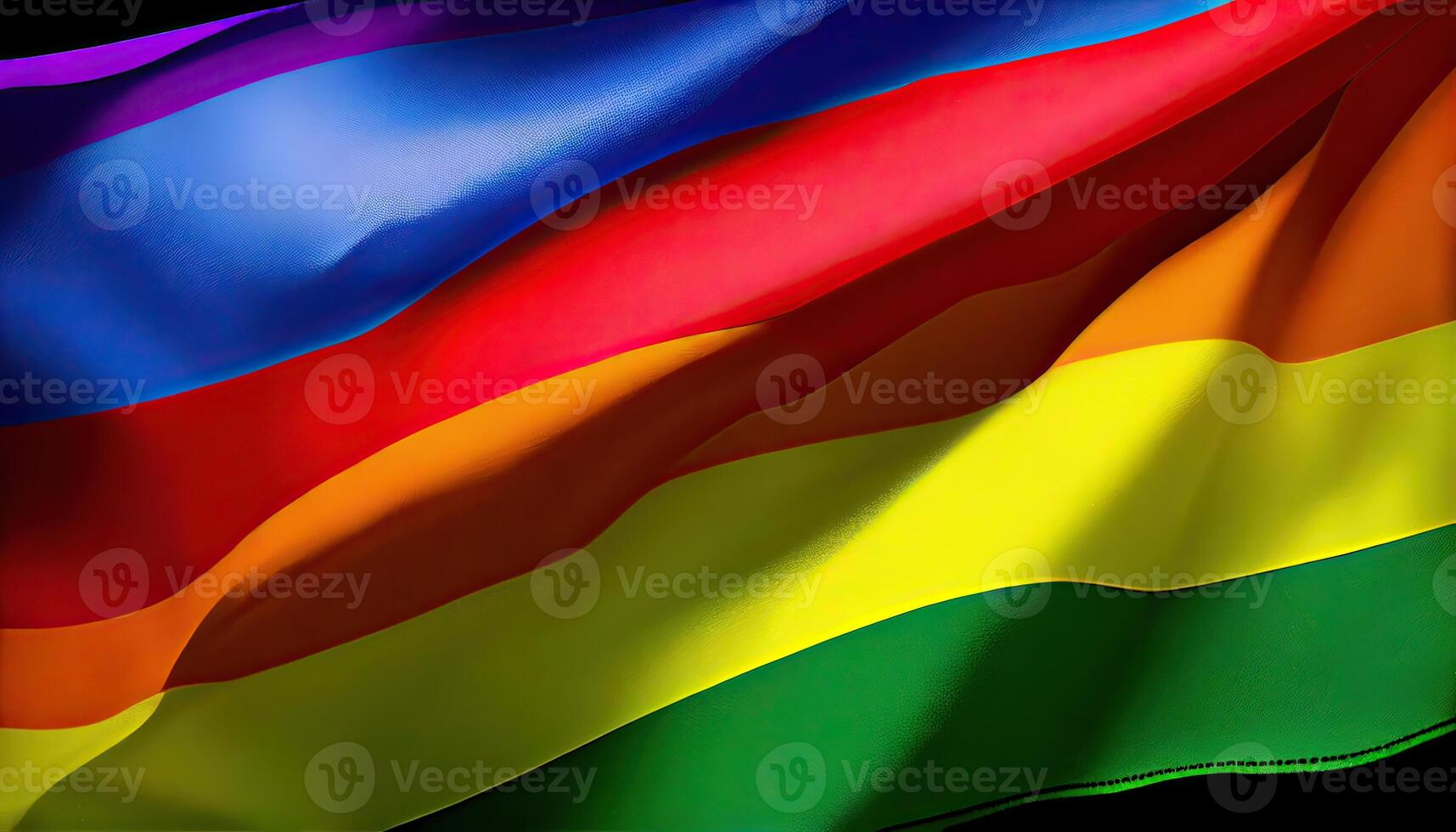 Rainbow flag. illustration. Waving colorful Rainbow flag. Detail of the rainbow flag. photo